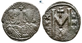 Leo V and Constantine AD 813-820. Constantinople. Follis Æ