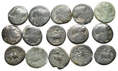 Lot of ca. 15 greek bronze coins / SOLD AS SEEN, NO RETURN!nearly very fine