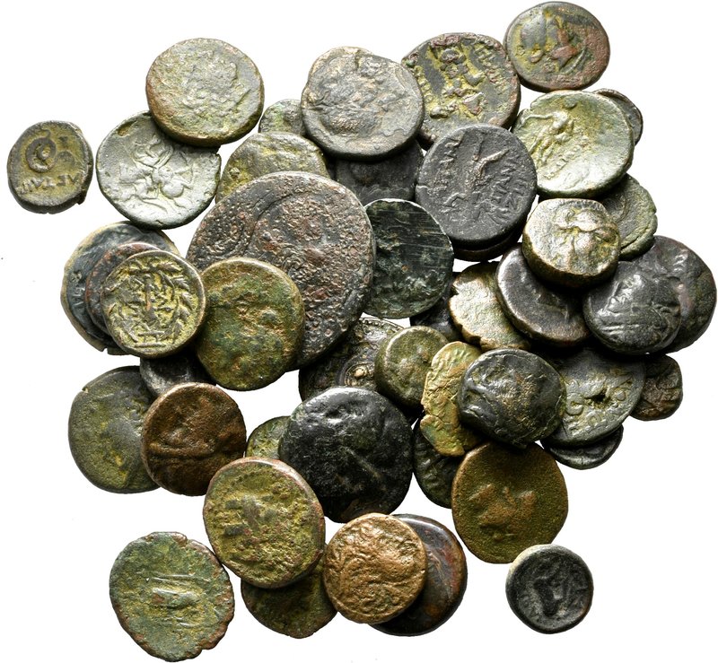 Lot of ca. 50 greek bronze coins / SOLD AS SEEN, NO RETURN!

very fine