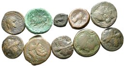 Lot of ca. 10 ancient bronze coins / SOLD AS SEEN, NO RETURN!very fine