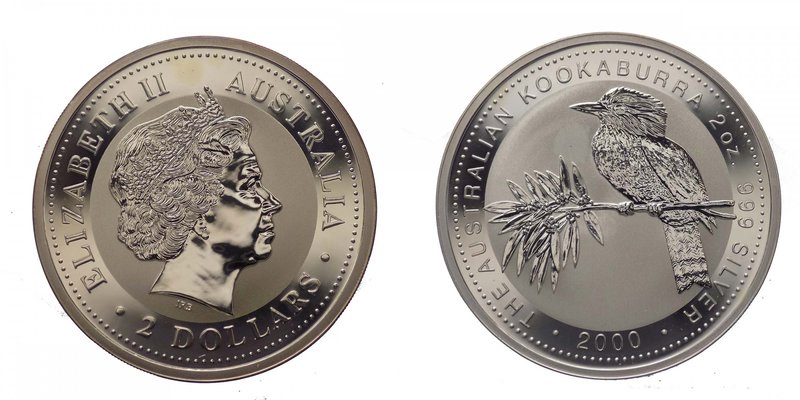 AUSTRALIA - Australia - Elisabetta II - 2 Dollari 2000 - Kookaburra 2 oz