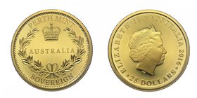 AUSTRALIA - Australia - Elisabetta II - 25 Dollars 2016 Perth - Au Proof in cofanetto Gr.8
