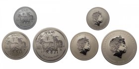 AUSTRALIA - Set 3 monete Ag composto da: 50 Cents (1/2 oz troy); 1 Dollaro (1 oz troy); 2 dollari (2 oz troy); 2015 anno della Capra - In Capsula
FDC...