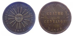 ARGENTINA - Argentina - 4 Centavos 1854 - KM#25
