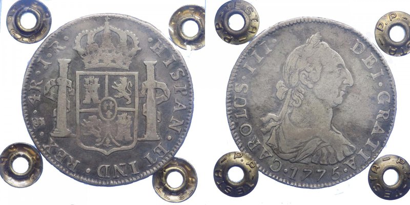 BOLIVIA - Bolivia - Carlo III - 4 Reales 1775 - NC - #KMp.103/54 - Ag - Periziat...