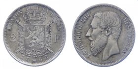 BELGIO - Belgio - 2 Francs 1868 - Ag