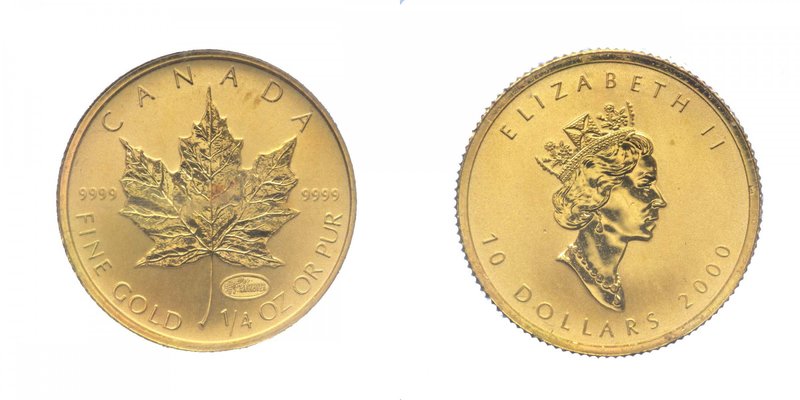 CANADA - Canada - Elisabetta II - 1/4 Oz ( 10 Dollars ) 2000 - Au - In cofanetto...