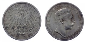 GERMANIA - PRUSSIA - Wilhelm II (1888-1918) 2 Mark 1902 - Ag Gr.11.04