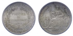 INDO-CINA FRANCESE - Indo-Cina Francese - Piastra di Commercio 1895 A - Ag