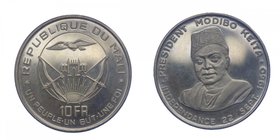 MALI - Mali - 10 Francs 1960 - Ag "Presidente Modibo Keita"