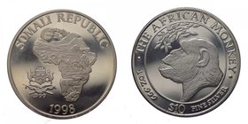 SOMALIA - Somalia - 10 Dollari 1998 - Ag