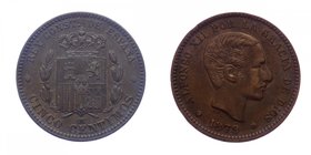 SPAGNA - Alfonso XII (1874-1885) 5 Centimos 1879 KM#674