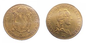Milano - Impero Austriaco - Francesco II (1792-1800) 1 Sovrana 1800 - RARA - Montenegro 158 - Au - Coniata nella Restaurazione - Periziata SPL