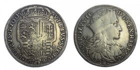 Regno di Napoli - Carlo II (1665-1700) II°Periodo Re di Spagna e delle due Sicilie - Ducato d'Argento 1689 - Sigle A.G.A. - RARA - Periziata BB