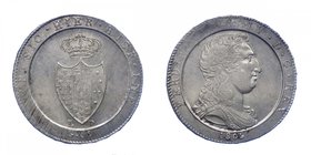 Regno di Napoli - Ferdinando IV (1759-1816) Piastra da 60 Grana 1805 "Stemma Piccolo" del VII°Tipo - RR MOLTO RARA - Ag - Fondi Lucenti Gr.13,80
BB/S...