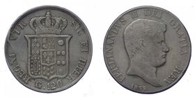 Regno due Sicilie - Ferdinando II (1830-1859) Piastra 120 Grana 1833 - Ag