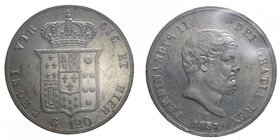 Regno due Sicilie - Ferdinando II (1830-1859) Piastra 120 Grana 1857 - Periziata SPL/FDC - Ag