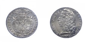 Carlo Emanuele III - Carlo Emanuele III (1730-1773) 1/2 Lira 1742 nuovo tipo - RR MOLTO RARA - Periziata qFDC qualità insolita