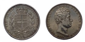 Carlo Alberto - Carlo Alberto (1831-1849) Scudo da 5 Lire 1836 (2°Tipo) Genova - colpo ad ore 12 - Ag
qSPL