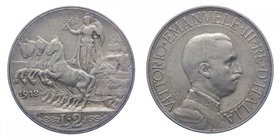Vittorio Emanuele III - Vittorio Emanuele III (1900-1943) 2 Lire "Quadriga Veloce" 1912 - Ag
SPL