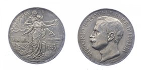 Vittorio Emanuele III - Vittorio Emanuele III (1900-1943) 5 Lire 1911 "Cinquantenario" - RARA - Ag
SPL/FDC
