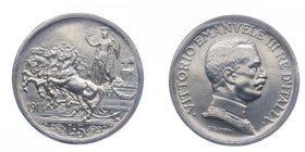 Vittorio Emanuele III - Vittorio Emanuele III (1900-1943) 5 Lire 1914 "Quadriga Briosa" - Periziata qFDC bell'esemplare - RR MOLTO RARA - Ag