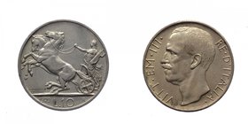 Vittorio Emanuele III - Vittorio Emanuele III (1900-1943) 10 Lire "Biga" 1929 * (Una Rosetta) - RARA - Ag
SPL/FDC