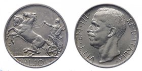 Vittorio Emanuele III - Vittorio Emanuele III (1900-1943) 10 Lire "Biga" 1929 ** (Due Rosette) - NC - Ag
BB/SPL