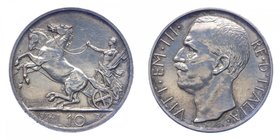 Vittorio Emanuele III - Vittorio Emanuele III (1900-1943) 10 Lire "Biga" 1934 - RRR RARISSIMA - Tiratura 50 Pezzi - Ag
FDC