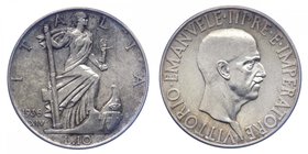 Vittorio Emanuele III - Vittorio Emanuele III (1900-1943) 10 Lire "Impero" 1936 XIV - Ag
qFDC