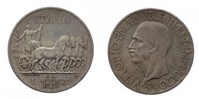 Vittorio Emanuele III - Vittorio Emanuele III (1900-1943) 20 Lire "Impero" 1936 XIV - RARA - Ag
qSPL