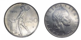 Repubblica Italiana - 50 Lire "Vulcano" 1956 - Periziata FDC
