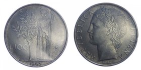 Repubblica Italiana - 100 lire "Minerva" 1963 - Periziata FDC
