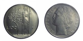 Repubblica Italiana - 100 Lire "Minerva" con esubero di metallo sulla data - RARA - Periziata FDC