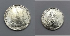 San Marino . Moneta Commemorativa - 15° Centenario della Nascita di San Benedetto da Norcia - 1000 Lire 1979 - Ag - In confezione