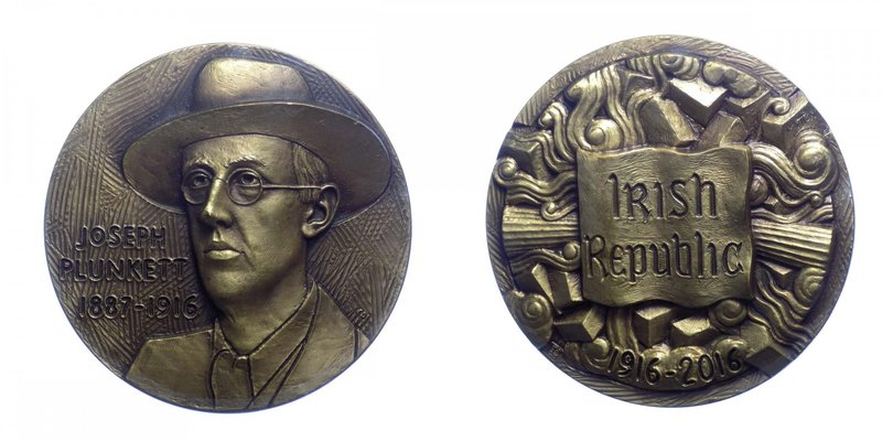 "Medaglia - Joseph Plunkett (1887-1916) Medaglia commemorativa per i 100 anni da...