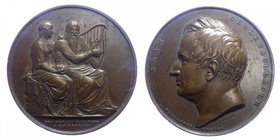 Medaglia commemorativa per la morte del Poeta Danese, Adam Oehlenschlager. (1779-1850) - Ae Gr.92 Ø mm53