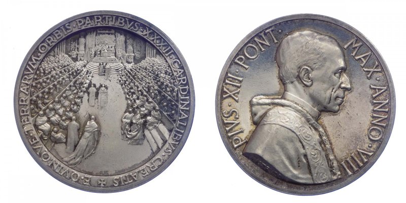 Medaglia Pio XII (1939-1958) Medaglia a Ricordo del Concistoro del 1946 - Anno V...