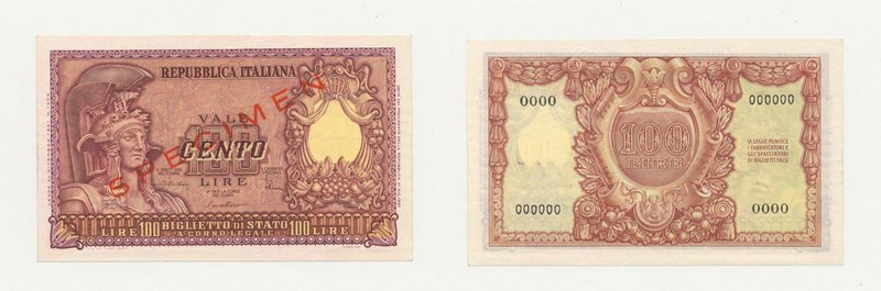 Repubblica Italiana - Banconota - Repubblica Italiana - 100 Lire "Italia Elmata"...