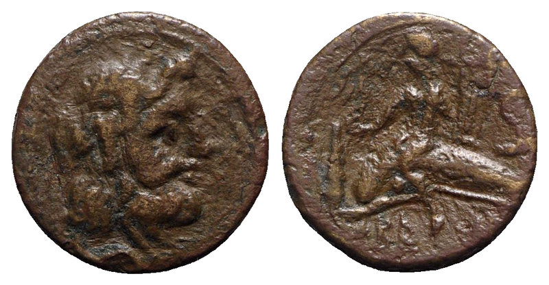 Southern Apulia, Brundisium, c. 2nd century BC. Æ Semis (19mm, 6.16g, 12h). Wrea...
