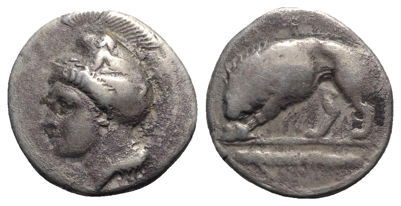 Northern Lucania, Velia, c. 334-300 BC. AR Didrachm (21mm, 7.21g, 9h). Helmeted ...