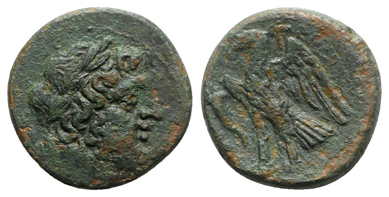 Bruttium, The Brettii, c. 214-211 BC. Æ Unit (21.5mm, 8.09g, 3h). Laureate head ...