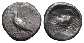Sicily, Akragas, c. 495-480/78 BC. AR Didrachm (19mm, 7.42g, 6h). Sea eagle standing l. R/ Crab within shallow incuse circle. Westermark, Coinage, Gro...