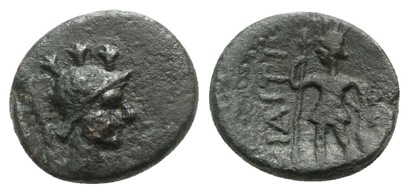 Sicily, Iaitos, c. 2nd century BC. Æ (15mm, 3.40g, 12h). Helmeted head of a warr...