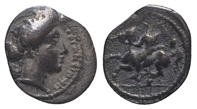 Sicily, Morgantina, c. 339/8-317 BC. AR Litra (10mm, 0.64g, 12h). Laureate head ...