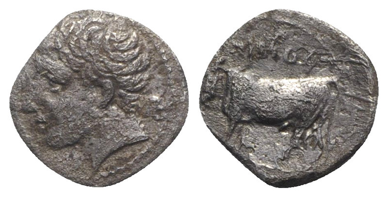 Sicily, Panormos as Ziz, c. 405-380 BC. AR Litra (8mm, 0.61g, 6h). Male head l. ...