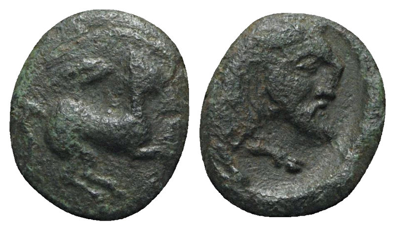 Sicily, Panormos as Ziz, c. 336-330 BC. Æ (12mm, 1.47g, 12h). Horse galloping r....