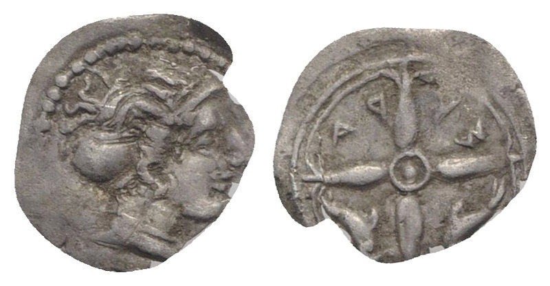 Sicily, Syracuse. Dionysios I (405-367 BC). AR Hemilitron (8mm, 0.12g, 3h), c. 4...