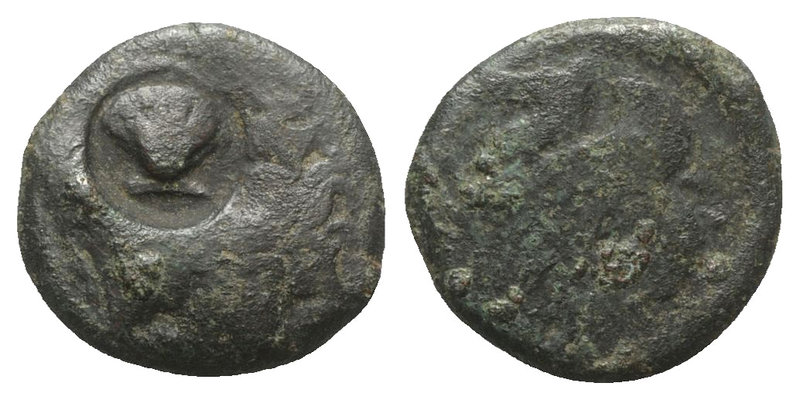 Sicily, Syracuse, 400-390 BC. Æ (17.5mm, 5.44g, 6h). Head of Athena l., wearing ...
