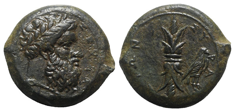 Sicily, Syracuse, c. 339/8-334 BC. Æ Hemidrachm (25mm, 14.85g, 6h). Laureate hea...